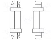 PCB distance; polyamide 66; L: 6.4mm; latch/latch; black; UL94V-2 DREMEC
