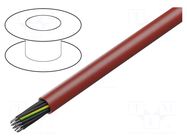 Wire; SiHF; 25G0.5mm2; Cu; stranded; silicone; brown-red; -60÷180°C HELUKABEL