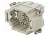 Connector: HDC; contact insert; male; DEE; PIN: 10; 10+PE; size D6B DEGSON ELECTRONICS