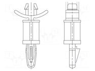 PCB distance; polyamide 66; L: 4.8mm; latch/latch; natural DREMEC