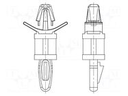 PCB distance; polyamide; L: 19.1mm; snap fastener; natural DREMEC