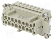 Connector: HDC; contact insert; female; DE; PIN: 16; 16+PE; crimped DEGSON ELECTRONICS