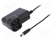 Power supply: switched-mode; mains,plug; 24VDC; 0.25A; 6W; 80% MEAN WELL