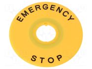 Warning plate; 16mm; Ømount.hole: 16mm; Ø: 60mm IDEC