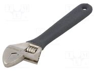 Wrench; adjustable; 150mm; Max jaw capacity: 19mm; forged,satin PROLINE