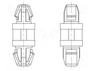 PCB distance; polyamide 66; L: 12mm; latch/latch; natural; UL94V-2 DREMEC