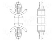 PCB distance; polyamide 66; L: 9.5mm; latch/latch; natural; 8G817 DREMEC