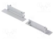 Cap for LED profiles; grey; 2pcs; ABS; FLAT8 TOPMET