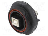Cable; USB Buccaneer; USB B socket,5pin plug; IP68; PIN: 4; 0.1m BULGIN