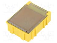 Bin; 41x37x15mm; ABS,copolymer styrene; transparent,yellow LICEFA