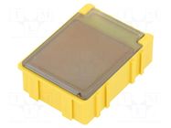 Bin; with flap; 41x37x15mm; ABS,copolymer styrene LICEFA