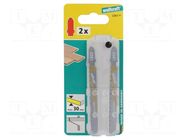 Hacksaw blade-set; wood,MDF,plastic,chipboard; Blade len: 75mm WOLFCRAFT