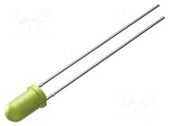 LED; yellow green; 3mm; 11÷30(typ)-85mcd; 40°; Front: convex LITEON