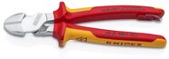 KNIPEX 74 06 200 T BK High Leverage Diagonal Cutter insulated with multi-component grips, VDE-tested chrome-plated 