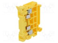 Splice terminal: rail; 0.5÷4mm2; ways: 1; terminals: 2; yellow; TS35 POKÓJ