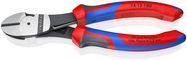 KNIPEX 74 12 180 High Leverage Diagonal Cutter with multi-component handles black atramentized 180 mm