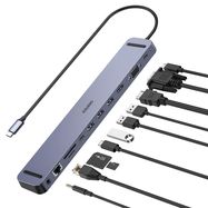 Choetech docking station multifunctional adapter HUB USB Typ C 11in1 100W PD gray (HUB-M20), Choetech