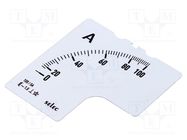 Scale; for analogue ammeter; I AC: 0÷125A; 90°; SCL-AM-I-2 SELEC
