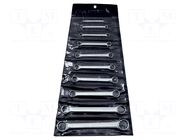 Wrench-set; box,with ratchet; tool steel; 10pcs. BAHCO