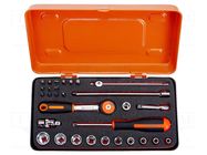 Wrench-set; 6-angles,socket spanner; Mounting: 1/4"; 29pcs. BAHCO