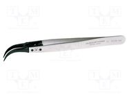 Tweezers; 130mm; Blades: curved,narrowed; Blade tip shape: sharp LINDSTRÖM