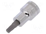 Socket; socket spanner,Torx®; Size: TX40; 3/8"; 47mm; tool steel BAHCO