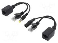 Passive PoE cable kit; PoE (PoE); black QOLTEC