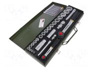 Wrench-set; 6-angles,socket spanner; Mounting: 1/2",1/4"; 27pcs. PROXXON