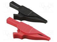 Crocodile clip; 6A; black,red; Grip capac: max.40mm; 1kV; 2pcs. EXTECH