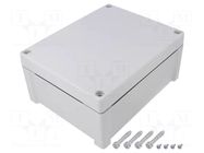 Enclosure: multipurpose; X: 191mm; Y: 240mm; Z: 107mm; TEMPO; grey FIBOX