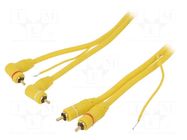 Cable; RCA plug x2,RCA plug x2 angled,control; 5m; yellow 4CARMEDIA