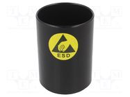 Pen holder; ESD; H: 115mm; Ø: 75mm; black STATICTEC