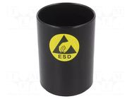 Pen holder; ESD; H: 115mm; Ø: 75mm; black STATICTEC