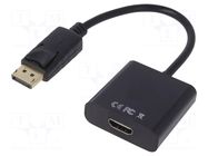 Adapter; DisplayPort plug,HDMI socket; 0.15m; black; black AKYGA