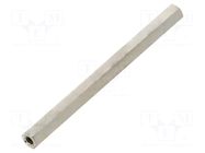 Screwed spacer sleeve; 50mm; Int.thread: M2,5; hexagonal; brass DREMEC