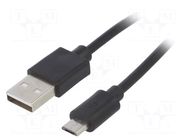 Cable; USB 2.0; USB A plug,USB B micro plug; nickel plated; 1.8m AKYGA