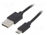 Cable; USB 2.0; USB A plug,USB B micro plug; nickel plated; 1.8m AKYGA