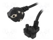 Cable; 3x0.5mm2; CEE 7/7 (E/F) plug angled,Dell 3pin; PVC; 1.5m AKYGA