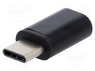 Adapter; USB 2.0; USB B micro socket,USB C plug; nickel plated AKYGA