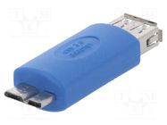 Adapter; USB 3.0; USB A socket,USB B micro plug; nickel plated AKYGA