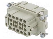 Connector: HDC; contact insert; female; EPIC H-EE; PIN: 18; 16A LAPP