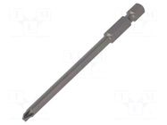 Screwdriver bit; PlusMinus PZ-type; PZ1/SL; Overall len: 90mm WIHA