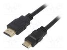 Cable; HDMI 1.4; HDMI plug,mini HDMI plug; 1m; black AKYGA