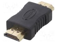 Adapter; HDMI plug,both sides; HDMI 1.4; black AKYGA