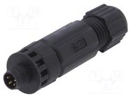 Connector: M8; male; PIN: 4; straight; for cable; plug; IP67 AMPHENOL LTW