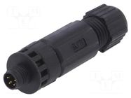 Connector: M8; male; PIN: 4; IP67; straight; for cable; plug AMPHENOL LTW