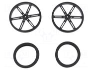 Wheel; black; push-in,screw; Ø: 90mm; Shaft dia: 5.8mm; W: 10mm POLOLU