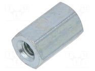 Screwed spacer sleeve; 8mm; Int.thread: M2,5; hexagonal; steel DREMEC