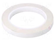 Tape: electrical insulating; W: 12mm; L: 66m; Thk: 0.063mm; white 3M