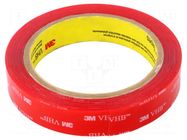 Tape: fixing; W: 19mm; L: 5.5m; Thk: 0.5mm; acrylic; transparent 3M